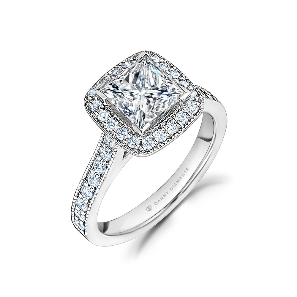 Valentina Cushion Halo Engagement Ring