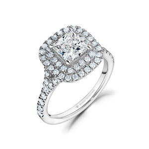 Kimberly Cushion Double Halo Engagement Ring