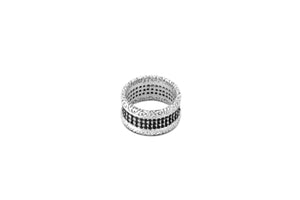 Hand Made Tribal Pave Diamond Black Ring