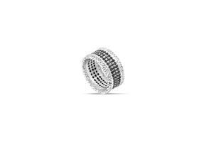 Hand Made Tribal Pave Diamond Black Ring