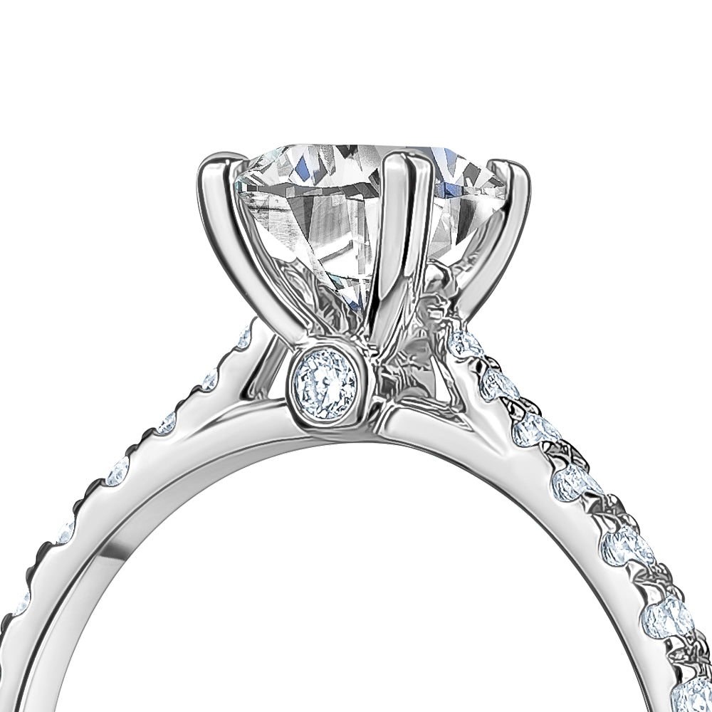 Gabriella Solitaire Side Stones Engagement Ring