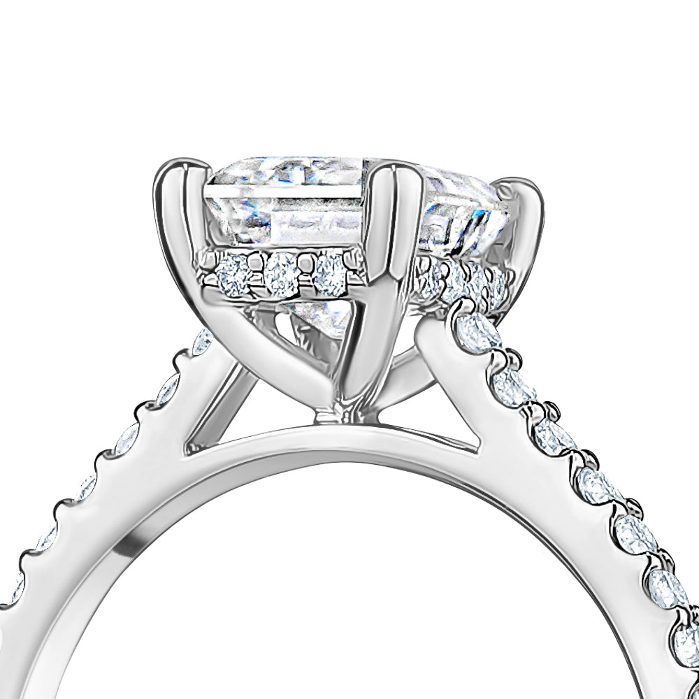 Linda Solitaire Side Stones Engagement Ring