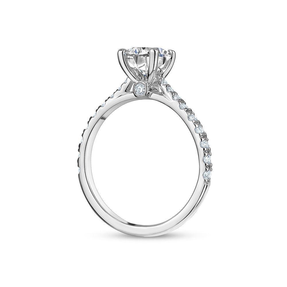 Gabriella Solitaire Side Stones Engagement Ring