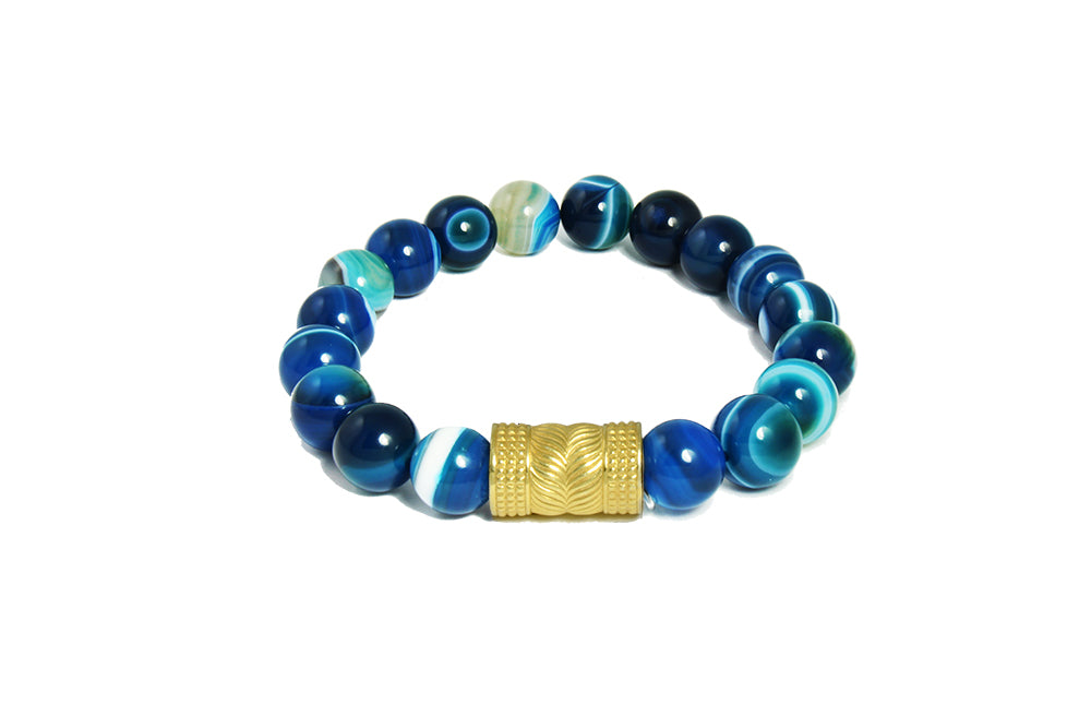 Earth Blue With Yellow Gold Charm Bracelet