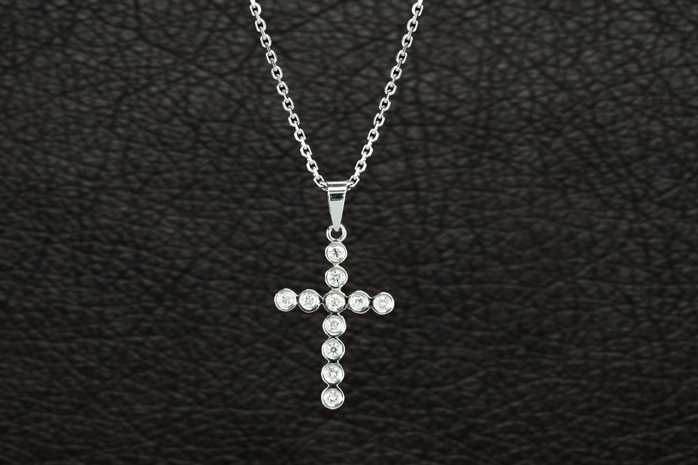 Mini Bezel Cross Necklace