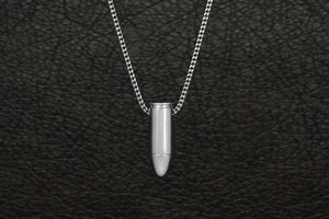 Exact Replica Sterling Silver 9MM Bullet Pendant