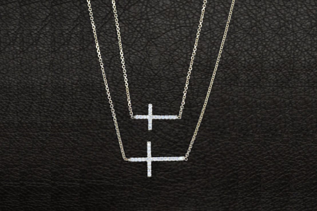 Mini Fashion Sideway Cross Necklace