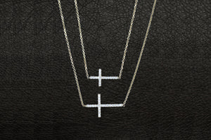 Mini Fashion Sideway Cross Necklace